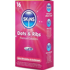 SKINS - DOTS &amp; RIBS PRÉSERVATIFS PREMIUM, PAQUET DE 16