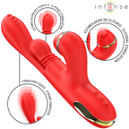 INTENSE - KATY MULTIFUNCTIONAL CLITORAL STIMULATOR 4 INTERCHANGEABLE HEADS RED