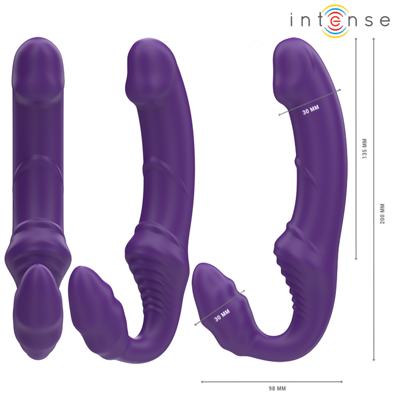 INTENSE - JILL DOUBLE VIBRATEUR 20 CM VIOLETTE AVEC TÉLÉCOMMANDE