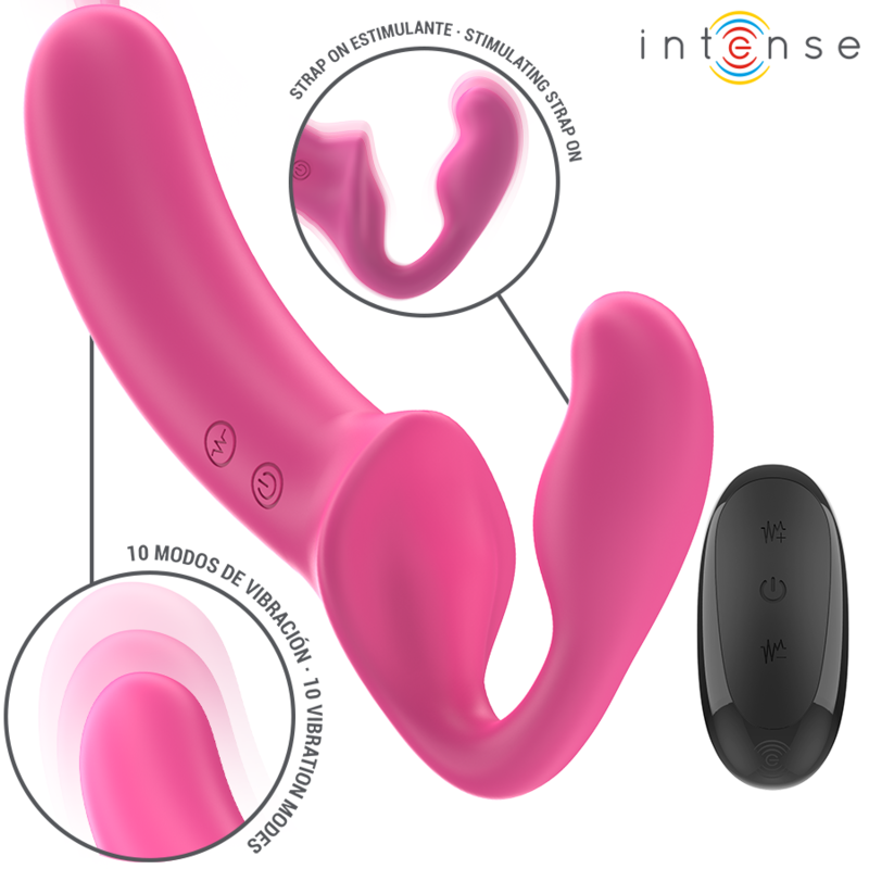 INTENSE - AMY DOUBLE VIBRATEUR 20 CM ROSE AVEC TÉLÉCOMMANDE
