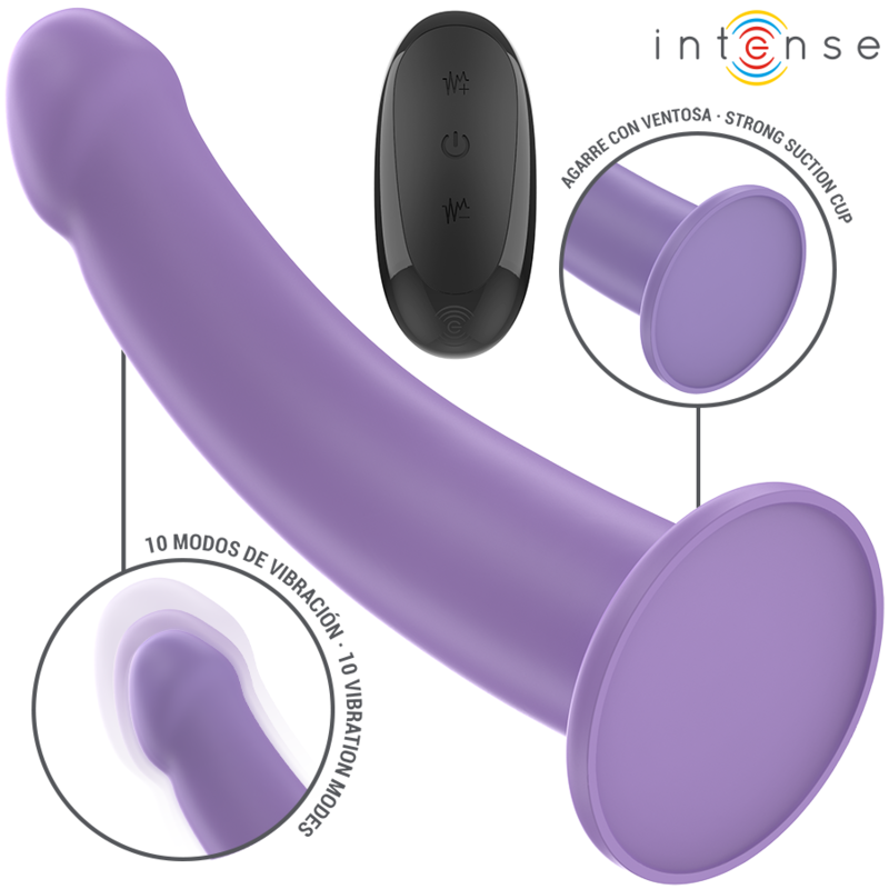 VIBRATEUR INTENSE EDDIE 17,5 CM 10 VIBRATIONS TÉLÉCOMMANDE VIOLETTE