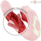 INTENSE - VIBRATEUR DOUBLE NATHY AVEC EMBOUT STIMULANT MULTIFONCTIONNEL (ROUGE)