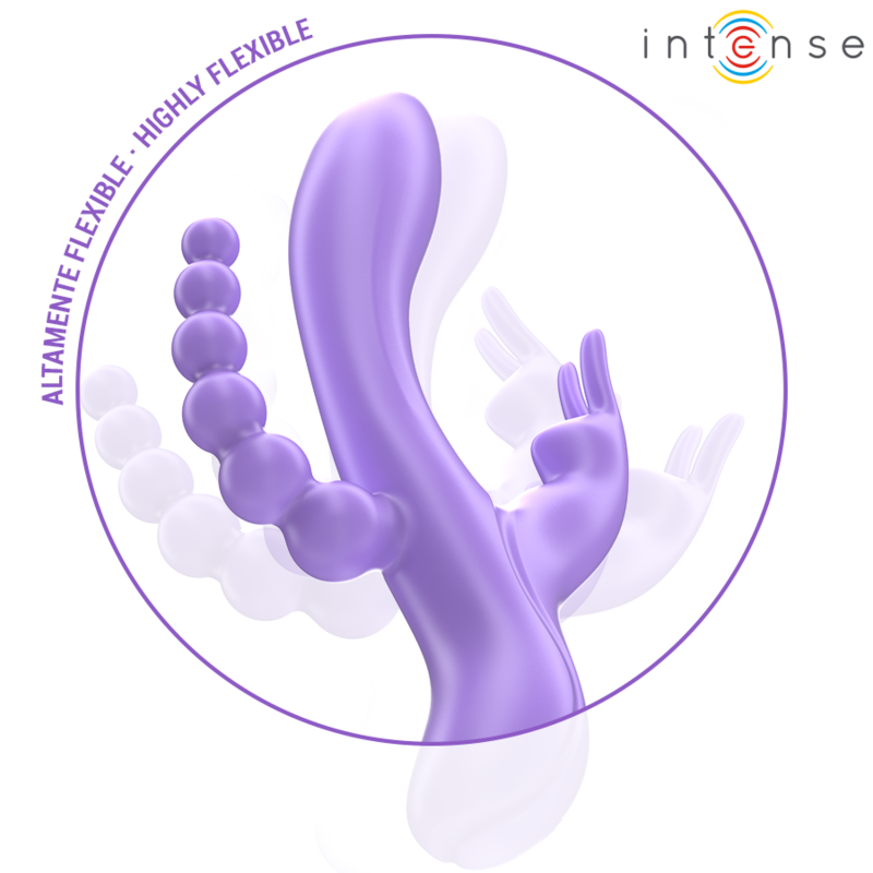 INTENSE - MIKO TRIPLE RABBIT VIBRATEUR &amp; STIMULATEUR ANAL 7 VIBRATIONS VIOLET