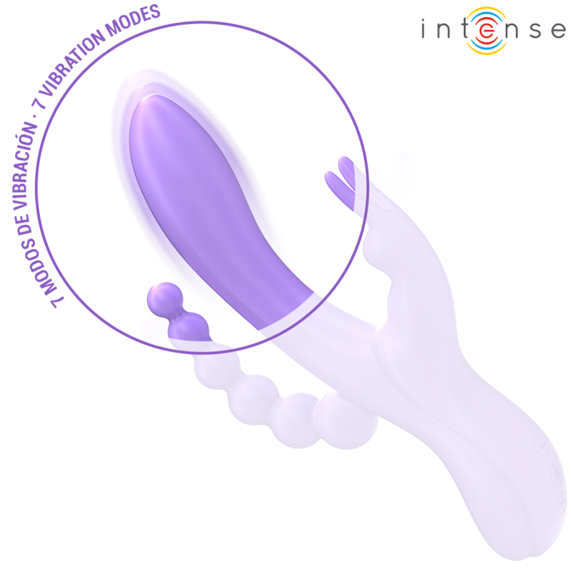 INTENSE - MIKO TRIPLE RABBIT VIBRATEUR &amp; STIMULATEUR ANAL 7 VIBRATIONS VIOLET