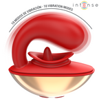 INTENSE - VIBRATEUR ET STIMULATEUR MARIAH EN FORME DE U - 10 VIBRATIONS ROUGE