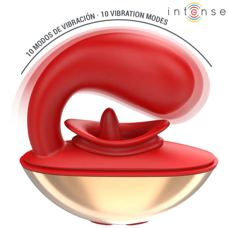 INTENSE - VIBRATEUR ET STIMULATEUR MARIAH EN FORME DE U - 10 VIBRATIONS ROUGE