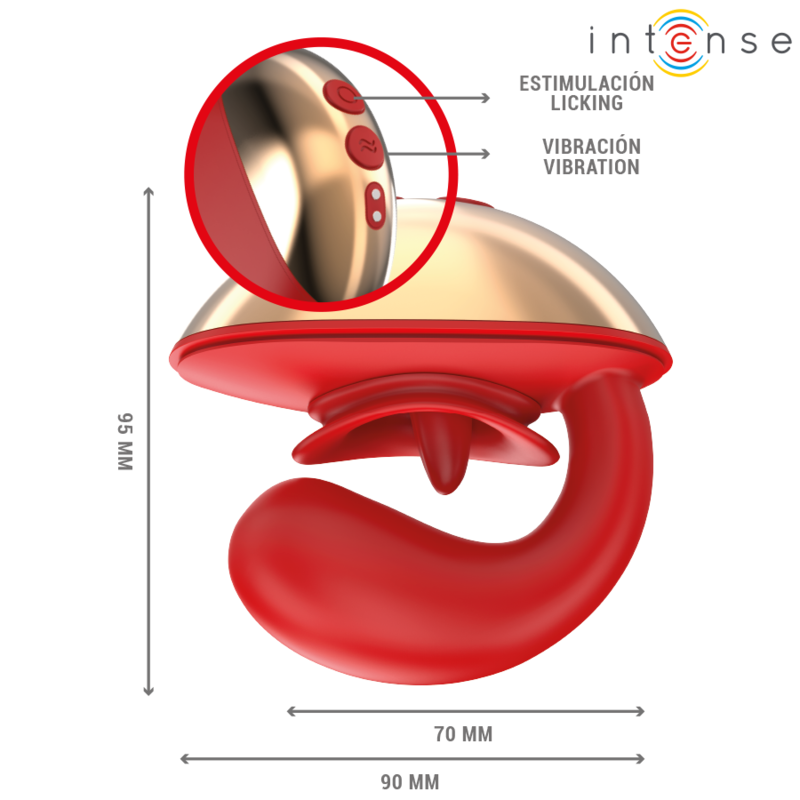 INTENSE - VIBRATEUR ET STIMULATEUR MARIAH EN FORME DE U - 10 VIBRATIONS ROUGE