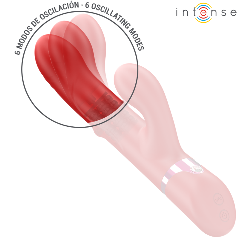 INTENSE - LELE VIBRATEUR MULTIFONCTIONNEL ROTATIF, OSCILLANT ET STIMULANT ROUGE