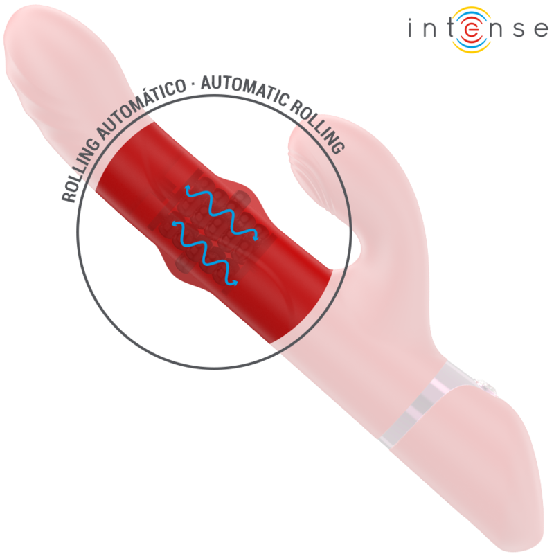 INTENSE - LELE VIBRATEUR MULTIFONCTIONNEL ROTATIF, OSCILLANT ET STIMULANT ROUGE