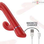 INTENSE - LELE VIBRATEUR MULTIFONCTIONNEL ROTATIF, OSCILLANT ET STIMULANT ROUGE