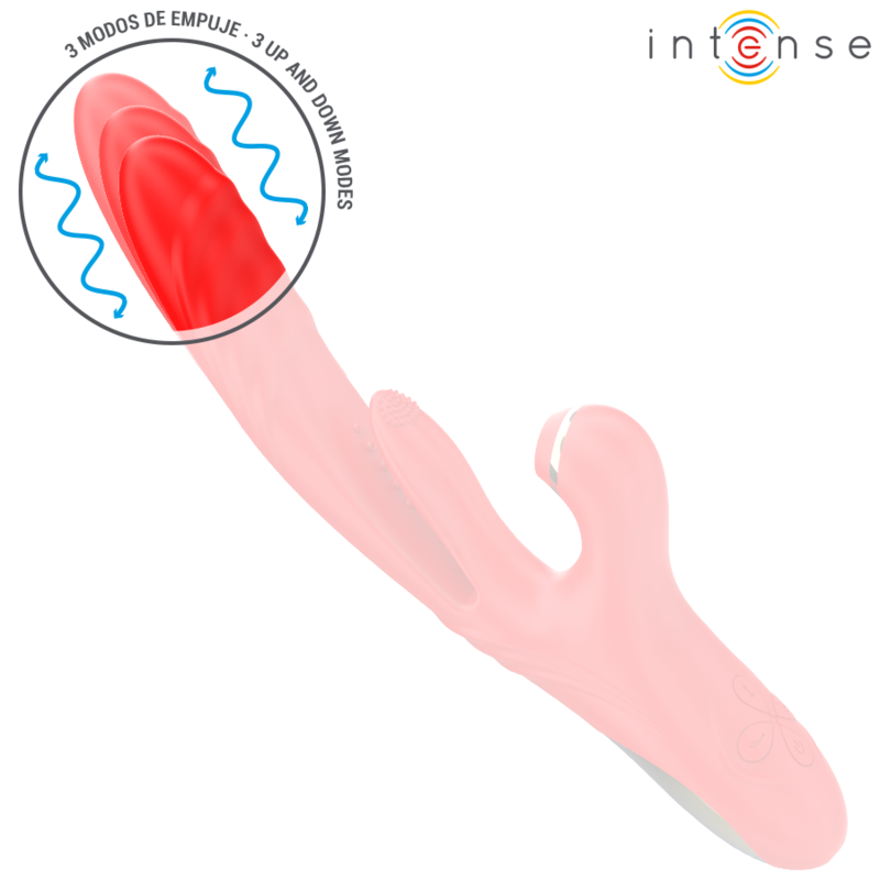 INTENSE - VIBRATEUR MULTIFONCTIONNEL KAROL : POUSSÉE, STIMULATION ET ONDES STIMULANTES ROUGES
