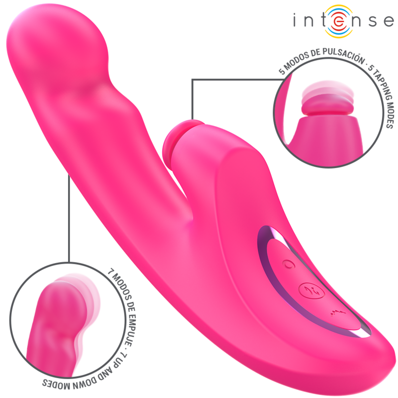 VIBRATEUR INTENSE - 13,5 CM MULTIFONCTIONNEL 3 EN 1 EMI 10 MODES DE VIBRATION ROSE