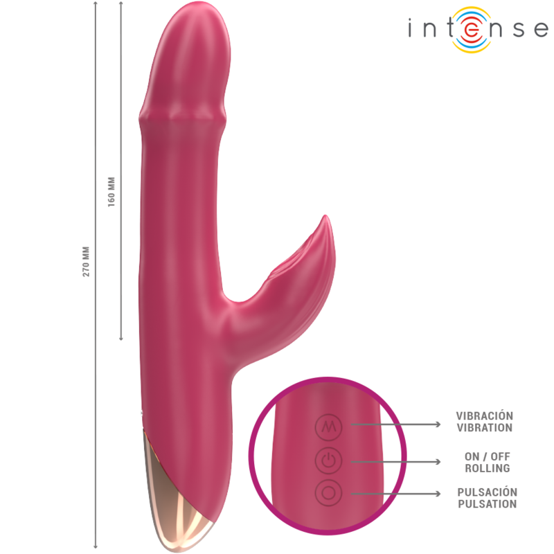 INTENSE - CHLOE 3-EN-1 VIBRATEUR MULTIFONCTIONNEL ROUGE