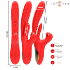 INTENSE - ROSALIA VIBRATEUR MULTIFONCTIONNEL 3 EN 1, ROUGE