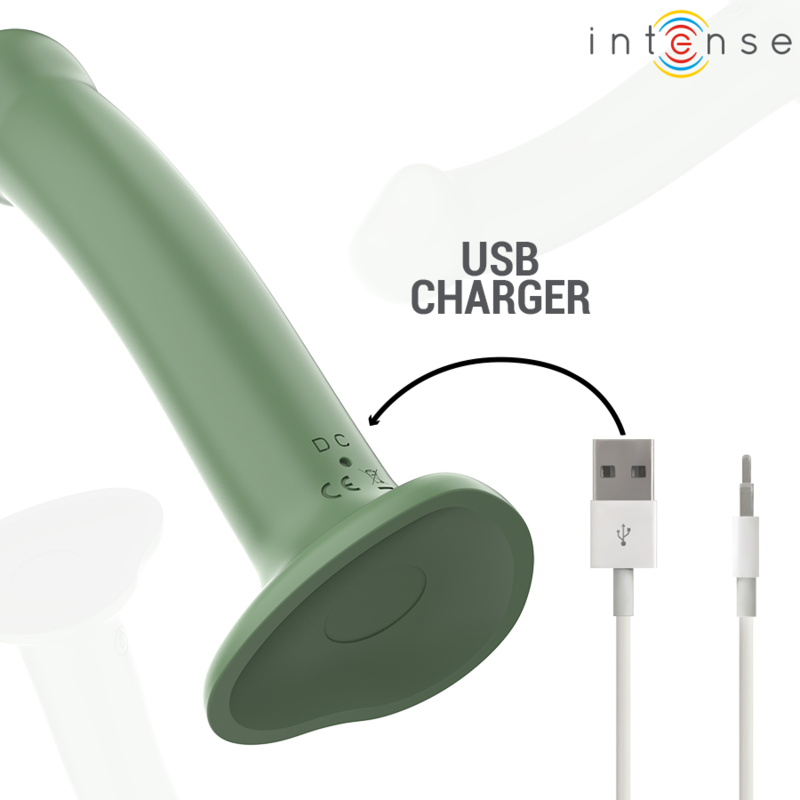 Vibrateur INTENSE BECCA avec ventouse, 10 modes de vibration, télécommande, vert