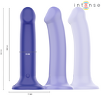 INTENSE - VIBRATORE VICTORIA CON VENTOSA 10 VIBRAZIONI BLU SCURO TELECOMANDO