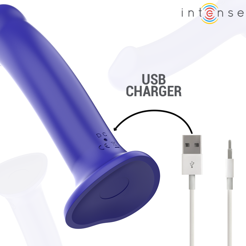 VIBRATEUR INTENSE VICTORIA AVEC VENTOUSE, 10 MODES DE VIBRATIONS, BLEU FONCÉ, TÉLÉCOMMANDE