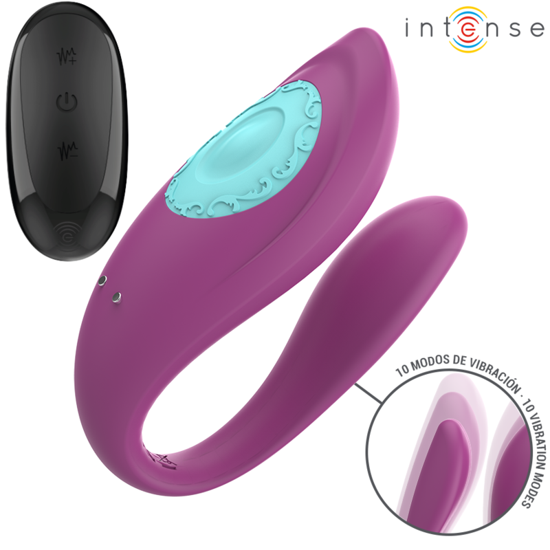 INTENSE - VIBRATEUR ET STIMULATEUR ANNIE EN FORME DE U AVEC TÉLÉCOMMANDE VIOLETTE