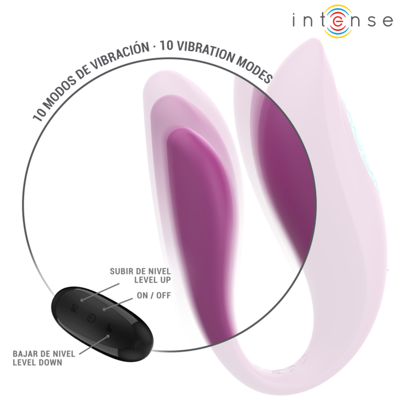 INTENSE - VIBRATEUR ET STIMULATEUR ANNIE EN FORME DE U AVEC TÉLÉCOMMANDE VIOLETTE