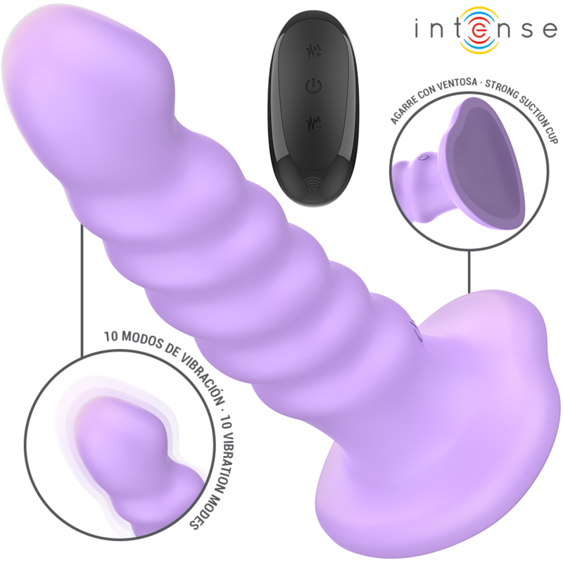 VIBRATEUR INTENSE BRENDA TAILLE M DESIGN EN SPIRALE 10 VIBRATIONS TÉLÉCOMMANDE VIOLET