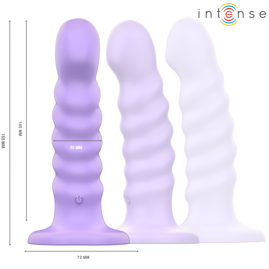 VIBRATEUR INTENSE BRENDA TAILLE M DESIGN EN SPIRALE 10 VIBRATIONS TÉLÉCOMMANDE VIOLET