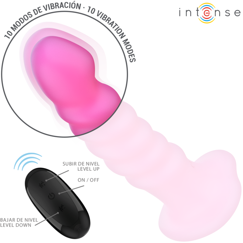 VIBRATEUR INTENSE - CINDY TAILLE L, DESIGN EN SPIRALE, 10 VIBRATIONS, ROSE, TÉLÉCOMMANDE