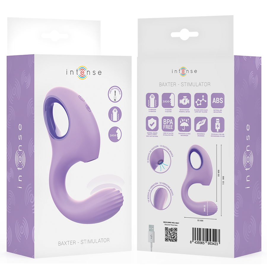 INTENSE - BAXTER PURPLE VIBRATOR AND STIMULATOR
