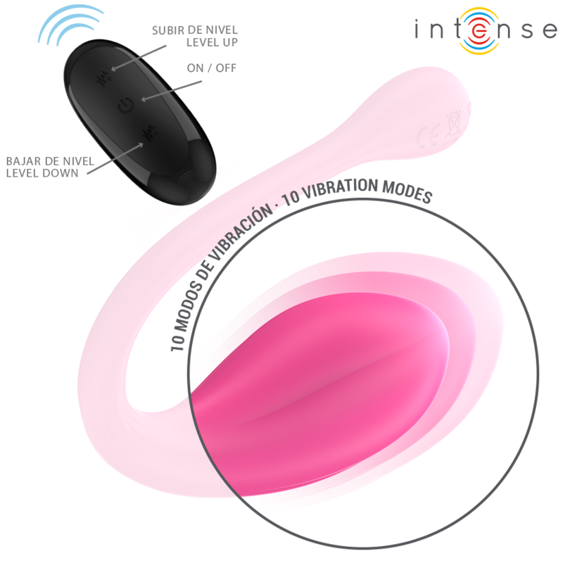 INTENSE - JANICE U VIBRATEUR À DOUBLE STIMULATION 10 VIBRATIONS ROSE TÉLÉCOMMANDE