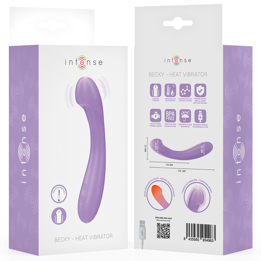 INTENSE - BECKY VIBRATEUR CHAUFFANT 19 CM 7 VIBRATIONS VIOLET