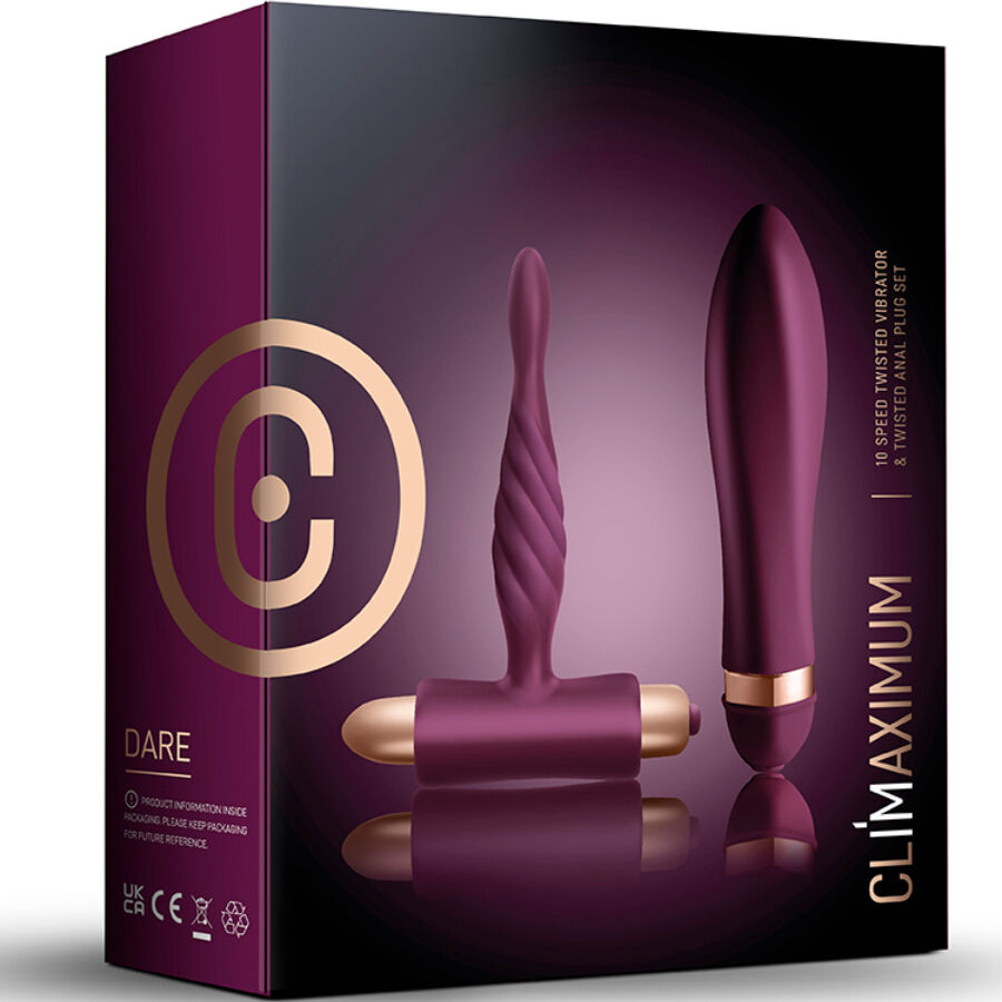 CLIMAXIMUM - TWISTED VIBRATOR + BUTTER PLUG CHALLENGE KIT FOR BEGINNERS