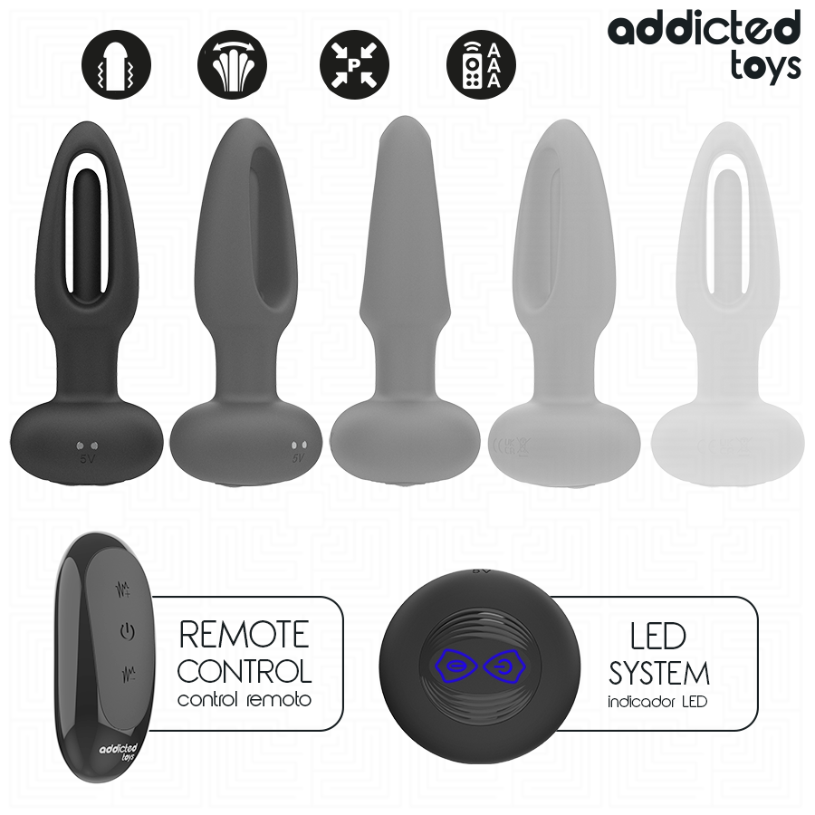JOUETS ADDICTED - PLUG ANAL AVEC LANGUE VIBRANTE ET TÉLÉCOMMANDE
