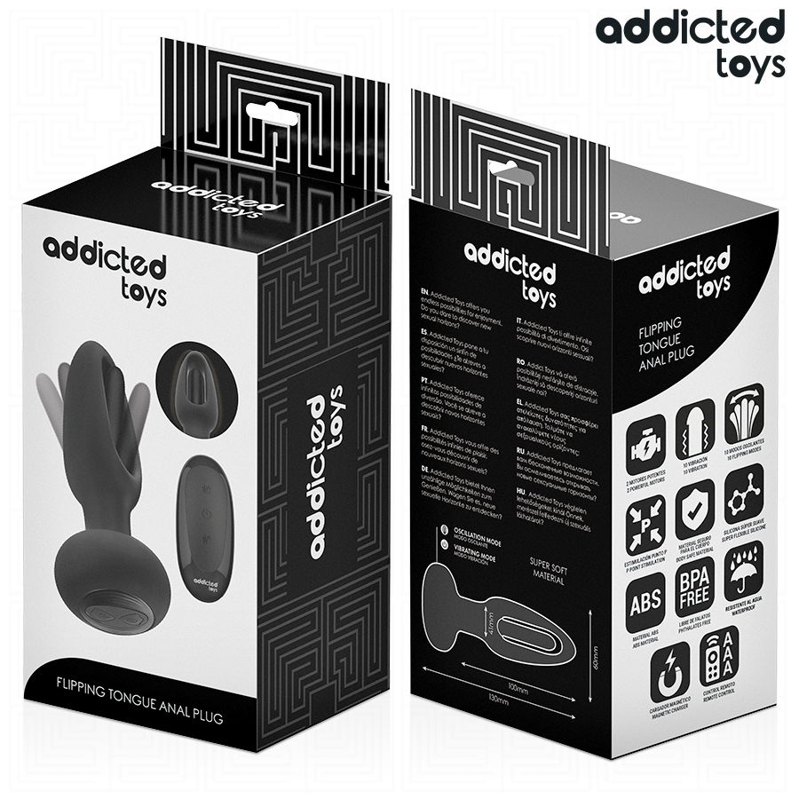 JOUETS ADDICTED - PLUG ANAL AVEC LANGUE VIBRANTE ET TÉLÉCOMMANDE