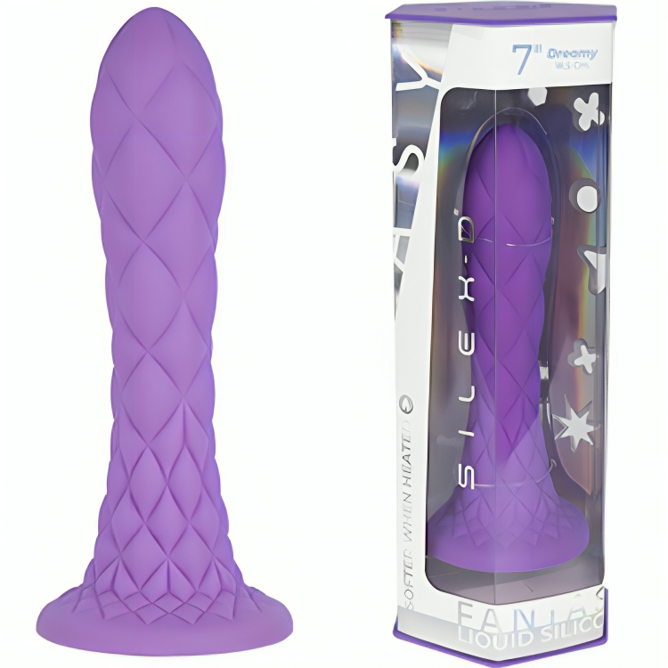 SILEXD - FANTASY DREAM DILDO THERMO-REACTIVE LIQUID SILICONE PURPLE 18.5 CM
