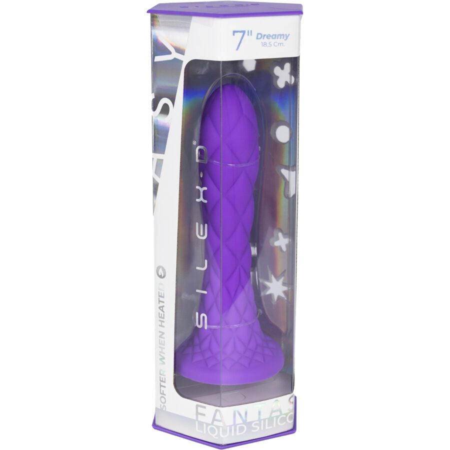 SILEXD - GODEMICHET FANTASY DREAM EN SILICONE LIQUIDE THERMO-RÉACTIF VIOLET 18,5 CM