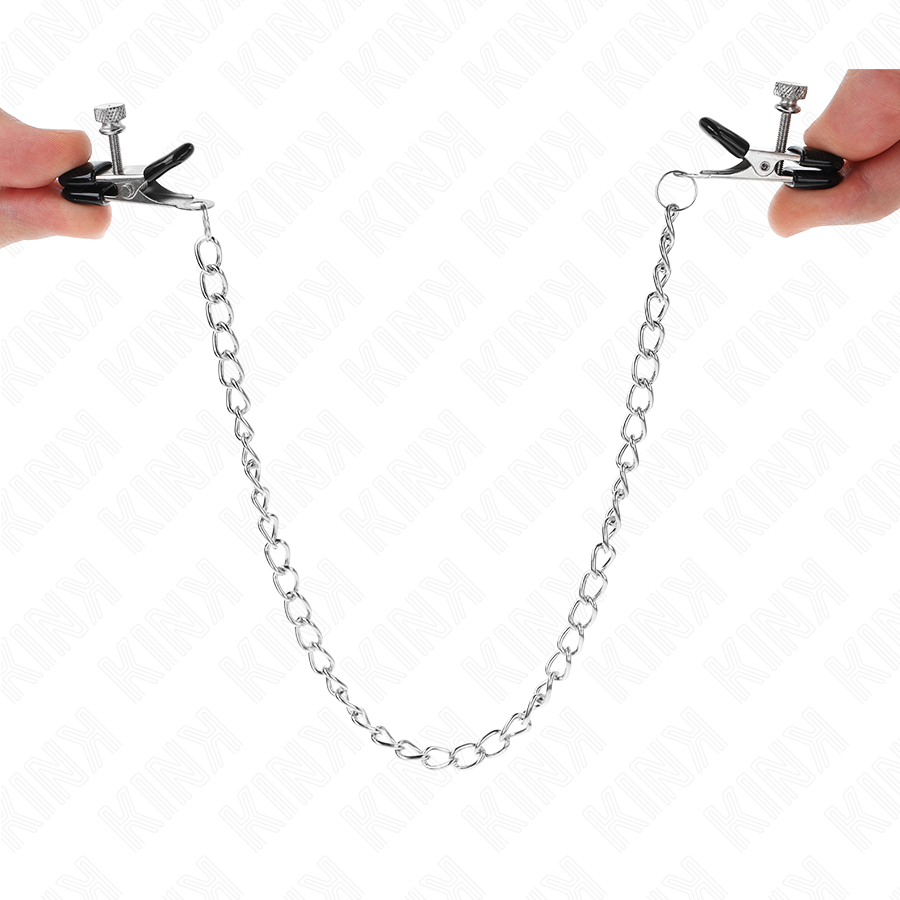 KINK - SILVER FLAT CHAIN ​​NIPPLE CLAMPS 34 CM