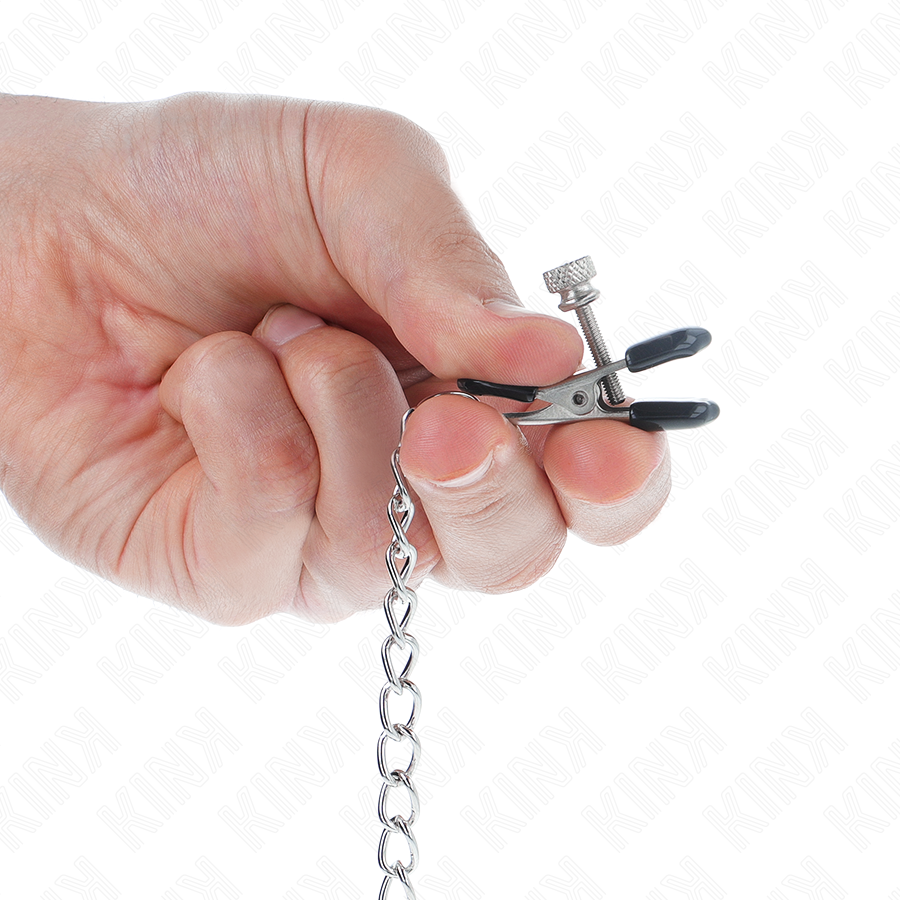 KINK - SILVER FLAT CHAIN ​​NIPPLE CLAMPS 34 CM
