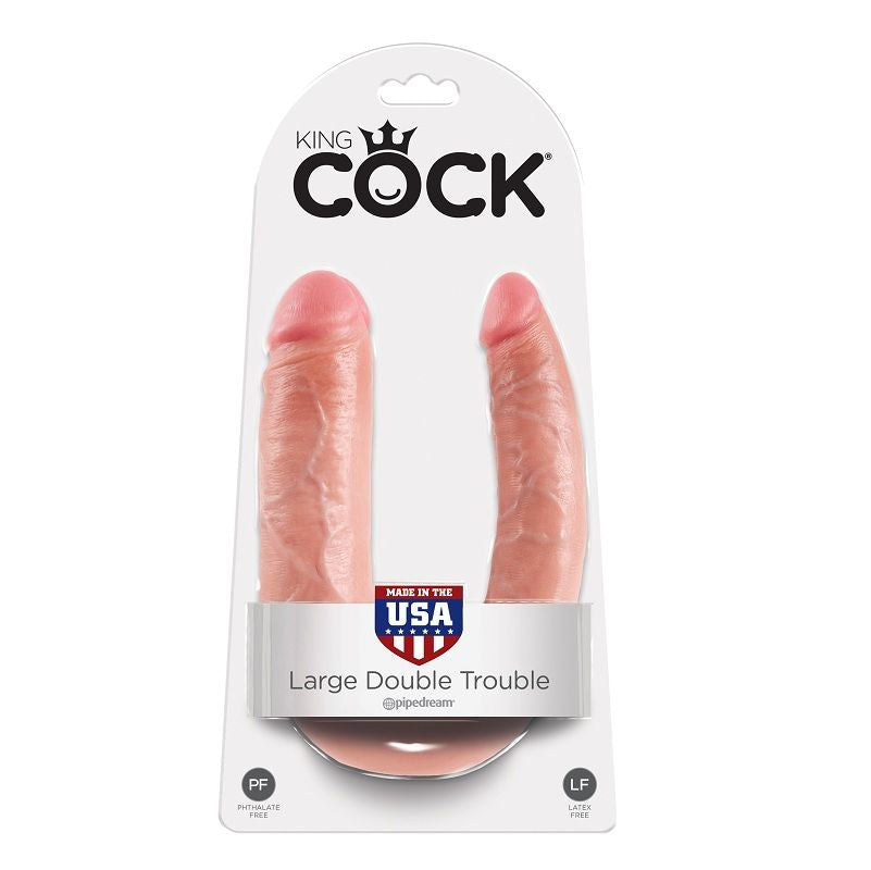 KING COCK - U SHAPE LARGE DOUBLE TROUBLE FLESH