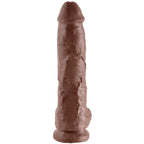 KING COCK - 10 BROWN DILDOS WITH BALLS 25.4 CM