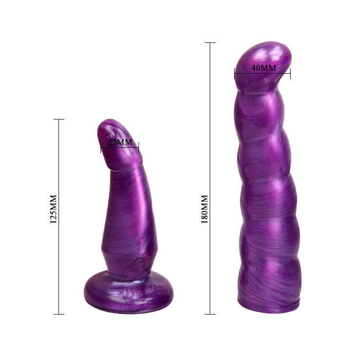 BAILE - Harnais anal et vaginal féminin lilas point G 17 cm