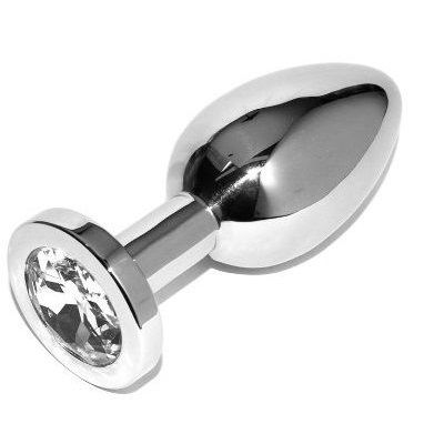 METAL HARD - SMALL TRANSPARENT DIAMOND BUTT PLUG 5.71CM