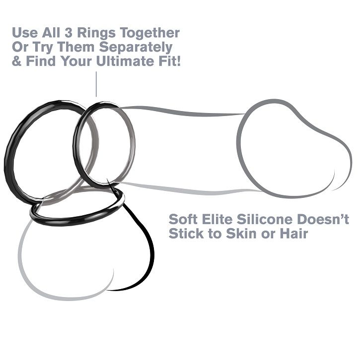 FANTASY C-RINGZ - SET OF 3 SILICONE SWARM RINGS