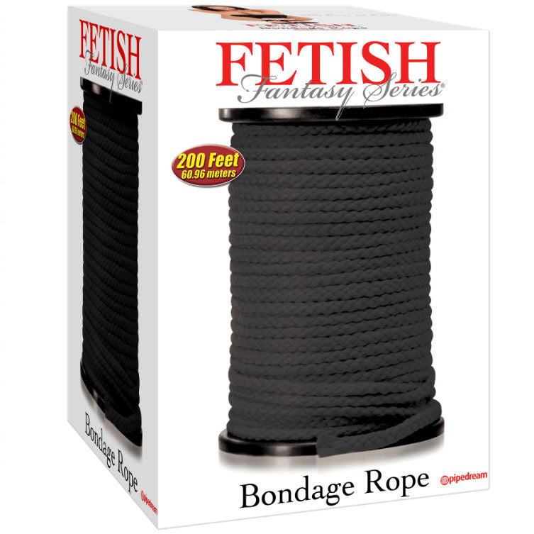 FETISH FANTASY SERIES - BLACK BONDAGE ROPE SERIES 60.96 METERS