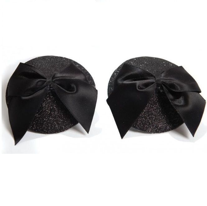 JEWELRY - SHINY BURLESQUE NIPPLE COVERS WITH BOW