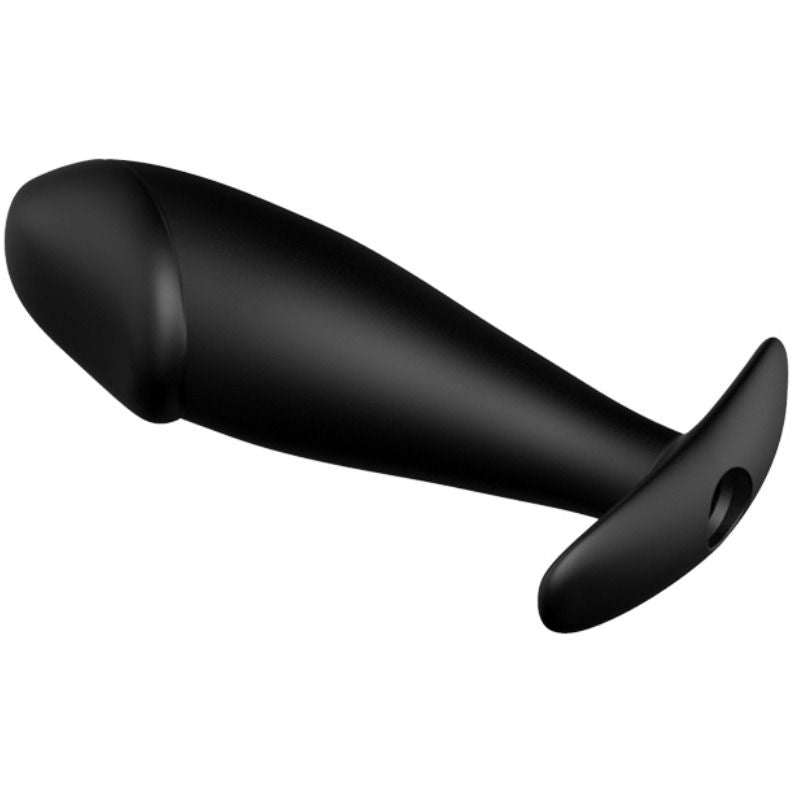 PRETTY LOVE - PENIS-SHAPED SILICONE BUTTER PLUG WITH 12 VIBRATION MODES, BLACK