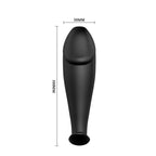 PRETTY LOVE - PENIS-SHAPED SILICONE BUTTER PLUG WITH 12 VIBRATION MODES, BLACK