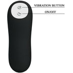 PRETTY LOVE - PENIS-SHAPED SILICONE BUTTER PLUG WITH 12 VIBRATION MODES, BLACK