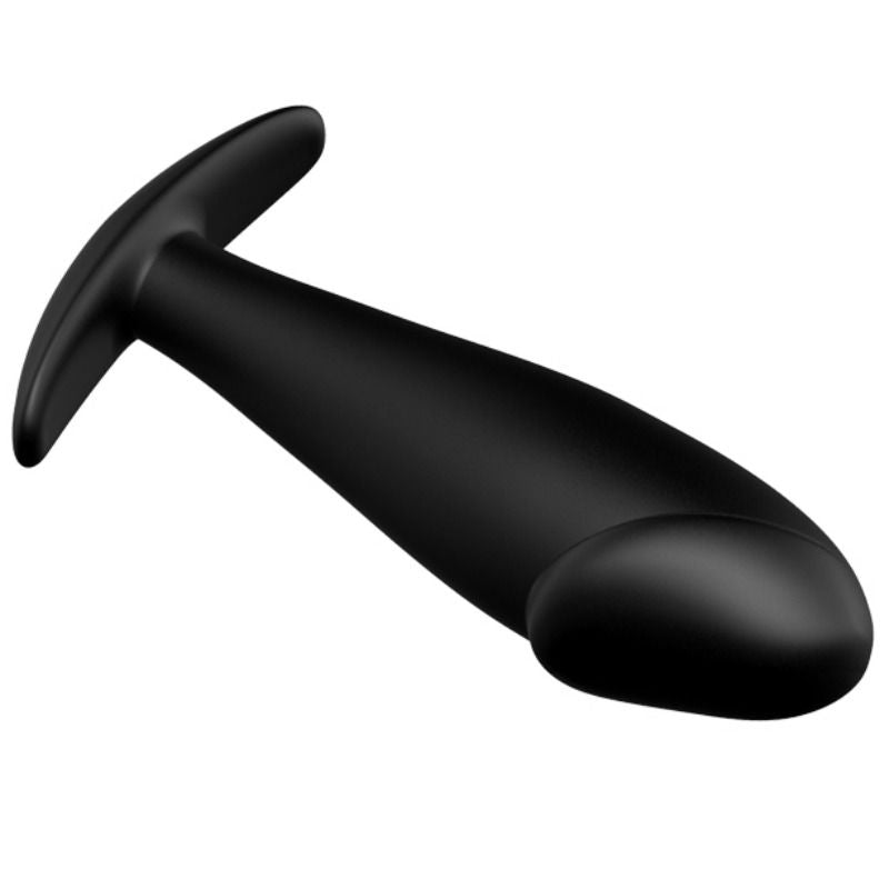 PRETTY LOVE - PENIS-SHAPED SILICONE BUTTER PLUG WITH 12 VIBRATION MODES, BLACK