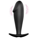 PRETTY LOVE - PENIS-SHAPED SILICONE BUTTER PLUG WITH 12 VIBRATION MODES, BLACK