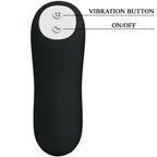 PRETTY LOVE - EXTRA STIMULATION SILICONE BUTTER PLUG WITH 12 VIBRATION MODES, BLACK