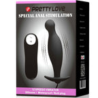 PRETTY LOVE - SILICONE BUTT PLUG 12 VIBRATION MODES BLACK
